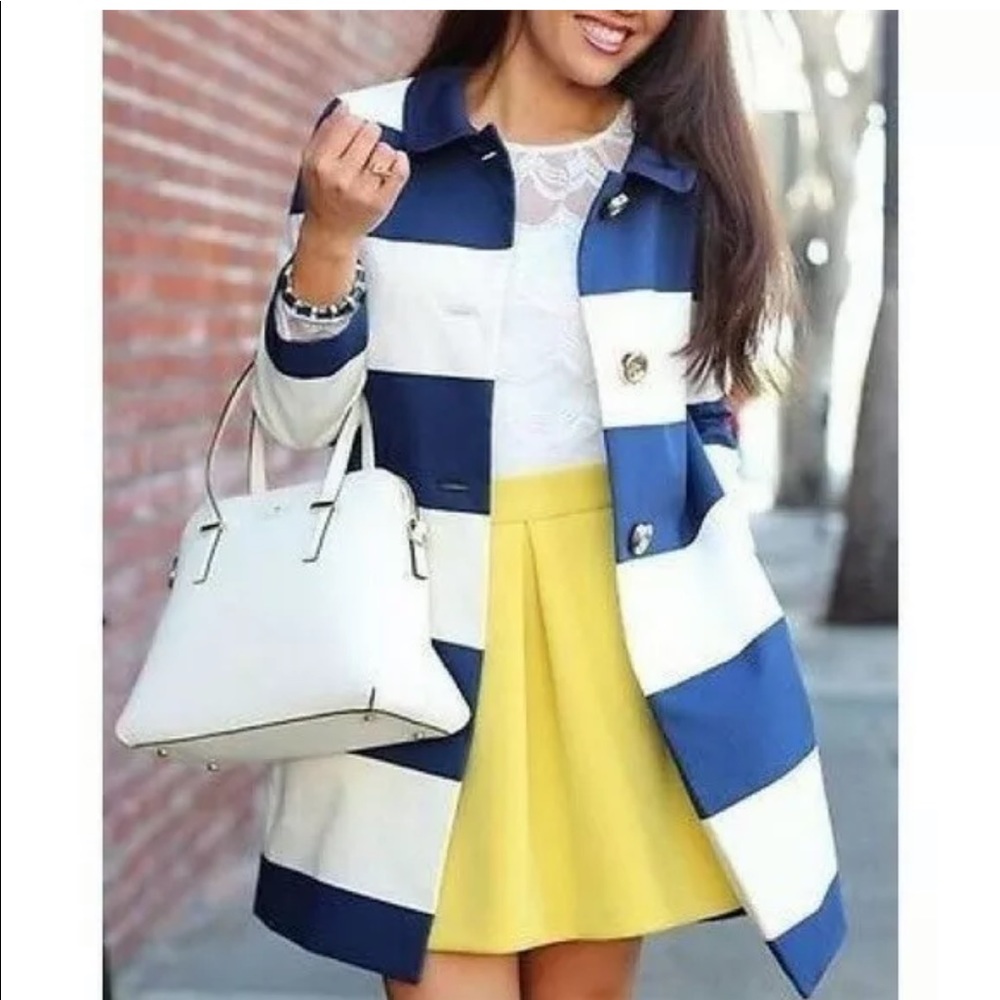 Kate Spade Franny Jacket - XL Blue and White